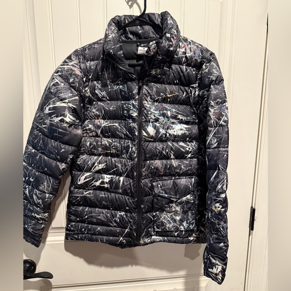 Nike Down Black Camo Puffer Jacket & Vest Womens large - Picture 1 of 9